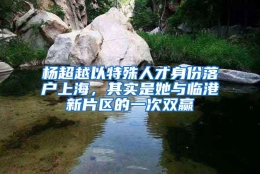 杨超越以特殊人才身份落户上海，其实是她与临港新片区的一次双赢