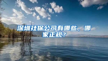 深圳社保公司有哪些，哪家正规？