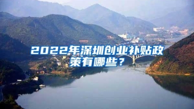 2022年深圳创业补贴政策有哪些？