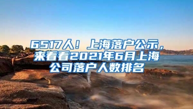 6517人！上海落户公示，来看看2021年6月上海公司落户人数排名