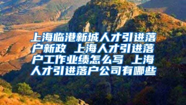 上海临港新城人才引进落户新政 上海人才引进落户工作业绩怎么写 上海人才引进落户公司有哪些