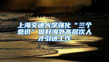 上海交通大学强化“三个意识”做好海外高层次人才引进工作