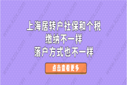 上海居转户社保和个税缴纳不一样,落户方式也不一样