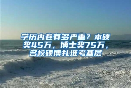 学历内卷有多严重？本硕奖45万，博士奖75万，名校硕博扎堆考基层