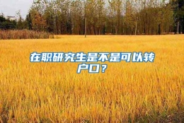 在职研究生是不是可以转户口？