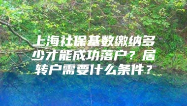 上海社保基数缴纳多少才能成功落户？居转户需要什么条件？