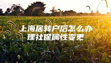 上海居转户后怎么办理社保属性变更