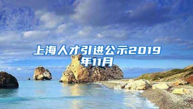 上海人才引进公示2019年11月