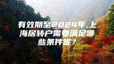 有效期至2024年,上海居转户需要满足哪些条件呢？