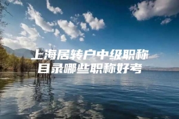 上海居转户中级职称目录哪些职称好考