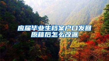 应届毕业生档案户口发回原籍后怎么改派