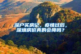 深户买房记，疫情过后，深圳房价真的会降吗？