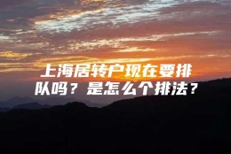 上海居转户现在要排队吗？是怎么个排法？