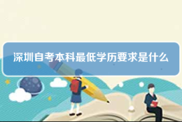 深圳自考本科最低学历要求是什么(自考本科学历可以落户深圳吗)