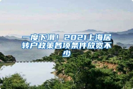 一度下滑！2021上海居转户政策各项条件放宽不少