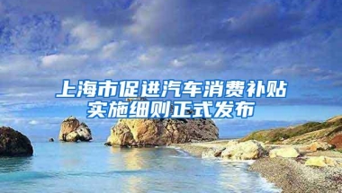 上海市促进汽车消费补贴实施细则正式发布