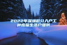 2022年深圳积分入户工种应届生落户细则