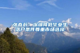 张春蔚：深圳降低毕业生落户条件尊重市场选择