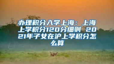 办理积分入学上海：上海上学积分120分细则 2021年子女在沪上学积分怎么算