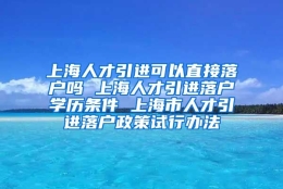 上海人才引进可以直接落户吗 上海人才引进落户学历条件 上海市人才引进落户政策试行办法