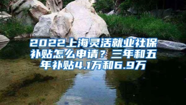 2022上海灵活就业社保补贴怎么申请？三年和五年补贴4.1万和6.9万