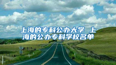 上海的专科公办大学 上海的公办专科学校名单