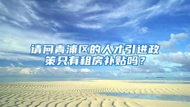 请问青浦区的人才引进政策只有租房补贴吗？