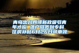 青岛出台四项新政吸引青年才俊 落户放宽到专科 住房补贴6月26日可申领