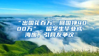 “出国花百万，回国挣4000万”，留学生毕业成海废，引网友争议