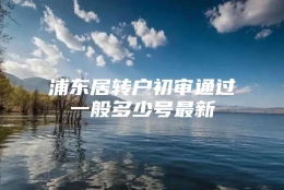 浦东居转户初审通过一般多少号最新