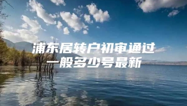 浦东居转户初审通过一般多少号最新