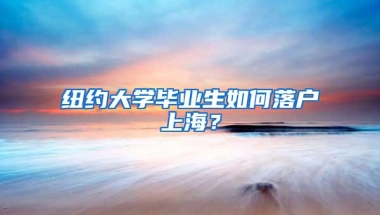 纽约大学毕业生如何落户上海？