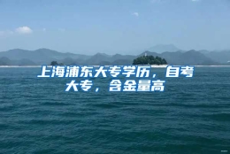 上海浦东大专学历，自考大专，含金量高