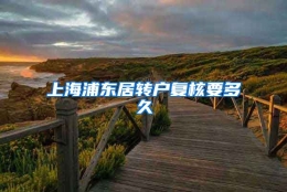 上海浦东居转户复核要多久