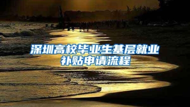 深圳高校毕业生基层就业补贴申请流程