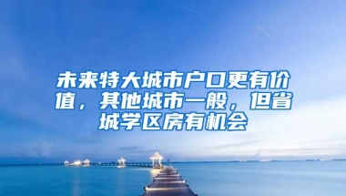 未来特大城市户口更有价值，其他城市一般，但省城学区房有机会