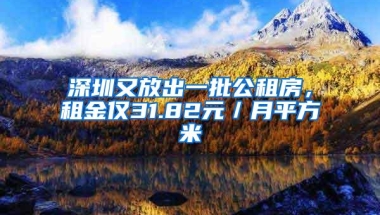 深圳又放出一批公租房，租金仅31.82元／月平方米