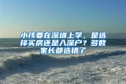 小孩要在深圳上学，是选择买房还是入深户？多数家长都选错了