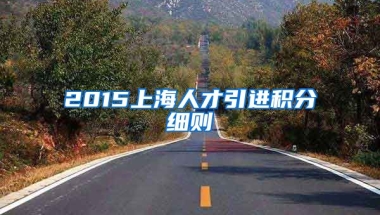 2015上海人才引进积分细则