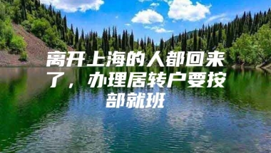 离开上海的人都回来了，办理居转户要按部就班