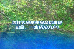 抓住下半年年尾最后申报机会，一步成功入户！