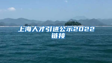 上海人才引进公示2022 链接