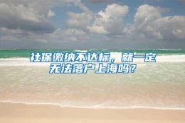 社保缴纳不达标，就一定无法落户上海吗？