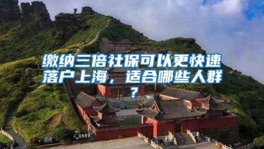 缴纳三倍社保可以更快速落户上海，适合哪些人群？