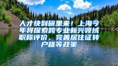 人才快到碗里来！上海今年将探索跨专业新兴领域职称评价、完善居住证转户籍等政策