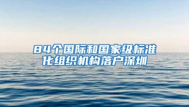 84个国际和国家级标准化组织机构落户深圳