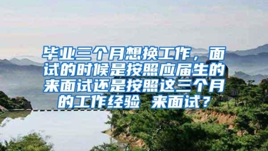 毕业三个月想换工作，面试的时候是按照应届生的来面试还是按照这三个月的工作经验 来面试？