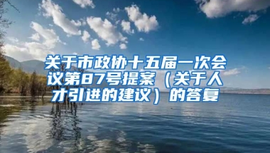 关于市政协十五届一次会议第87号提案（关于人才引进的建议）的答复