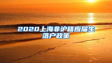 2020上海非沪籍应届生落户政策