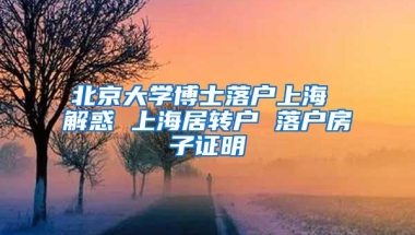 北京大学博士落户上海 解惑 上海居转户 落户房子证明